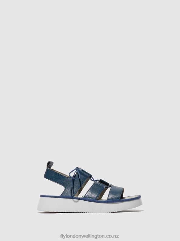 Women Fly London BLUE Strappy Sandals CAIO363 0B6X4571
