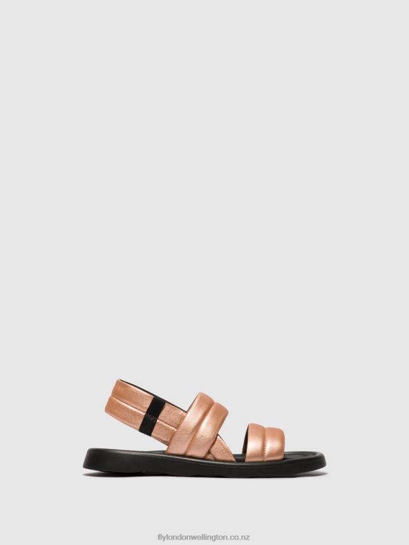 Women Fly London BLUSH GOLD Sling-Back Sandals TOFY941 0B6X4458