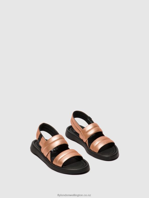 Women Fly London BLUSH GOLD Sling-Back Sandals TOFY941 0B6X4458