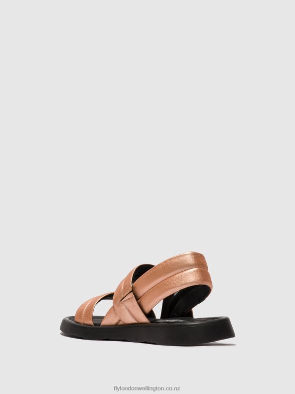 Women Fly London BLUSH GOLD Sling-Back Sandals TOFY941 0B6X4458