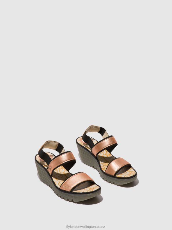 Women Fly London BLUSH GOLD Sling-Back Sandals YACO416 0B6X4439