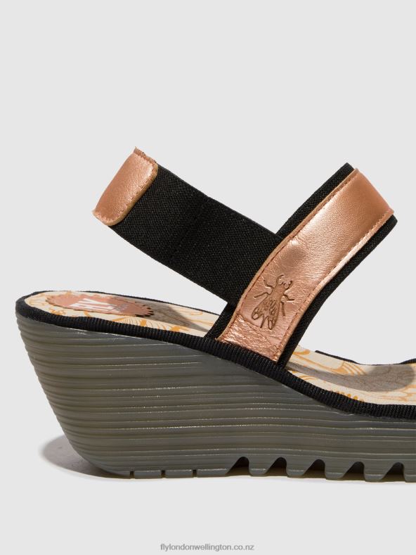 Women Fly London BLUSH GOLD Sling-Back Sandals YACO416 0B6X4439