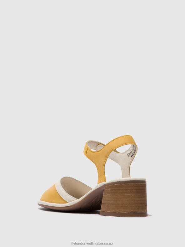 Women Fly London BUMBLEBEE/OFFWHITE Ankle Strap Sandals LEAR374 0B6X4568
