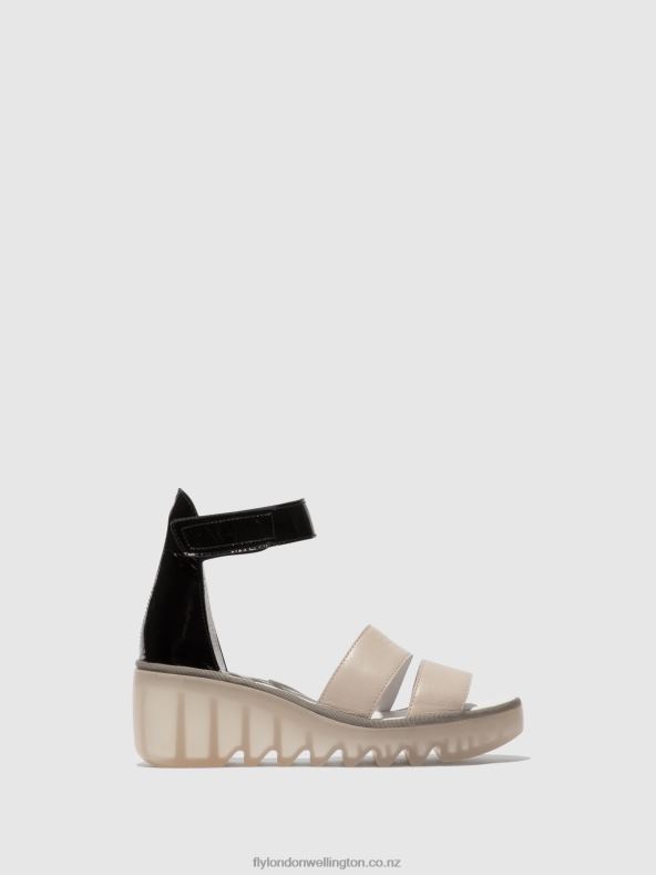 Women Fly London CLOUD/BLACK Strappy Sandals BONO290 0B6X4427
