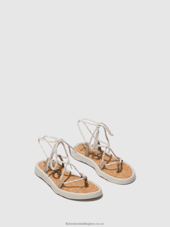 Women Fly London CONCRETE(OFFWHITE) Lace-up Sandals TACE874 0B6X4552