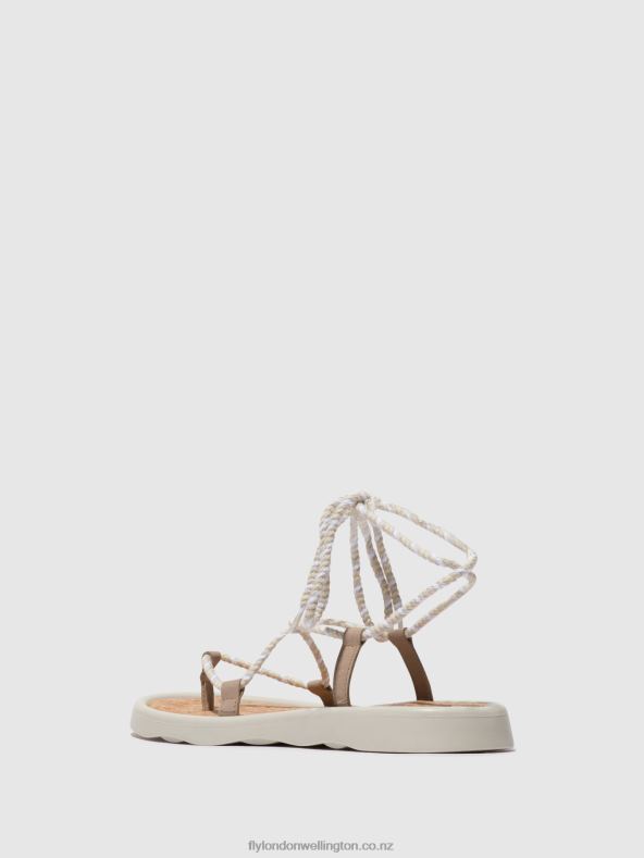 Women Fly London CONCRETE(OFFWHITE) Lace-up Sandals TACE874 0B6X4552