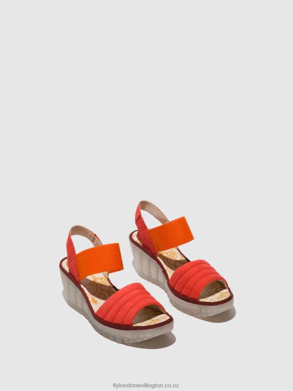Women Fly London DEVIL RED Sling-Back Sandals YIKO414 0B6X4434