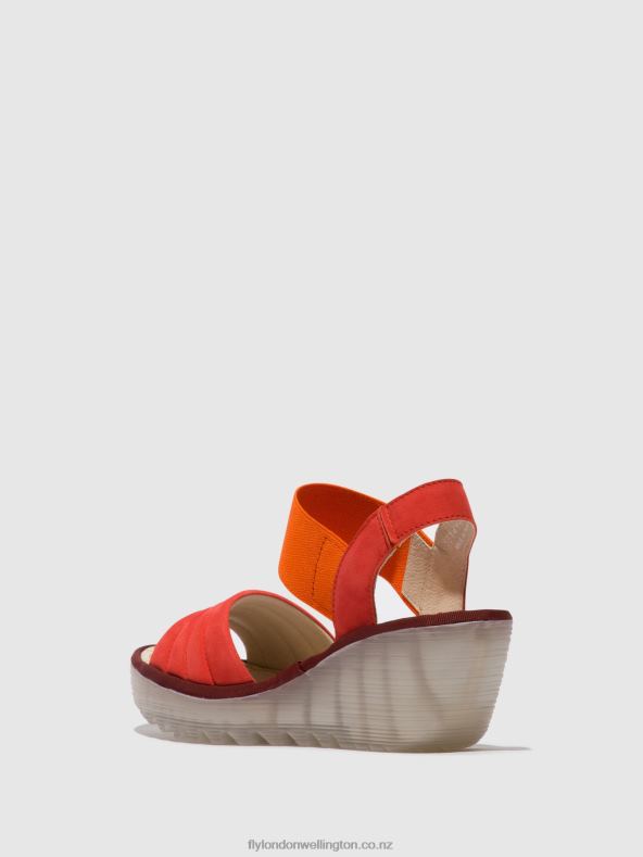 Women Fly London DEVIL RED Sling-Back Sandals YIKO414 0B6X4434