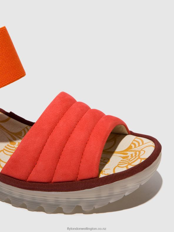 Women Fly London DEVIL RED Sling-Back Sandals YIKO414 0B6X4434