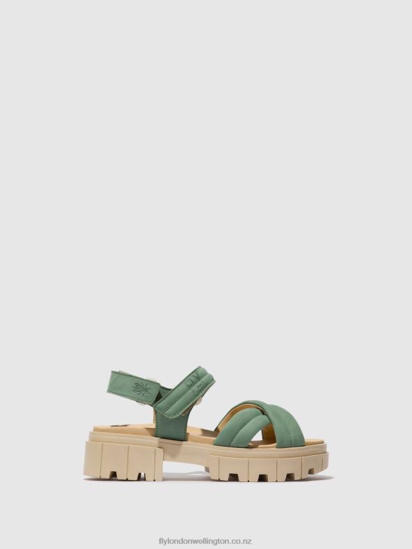 Women Fly London JADE GREEN Sling-Back Sandals JADA854 0B6X4546