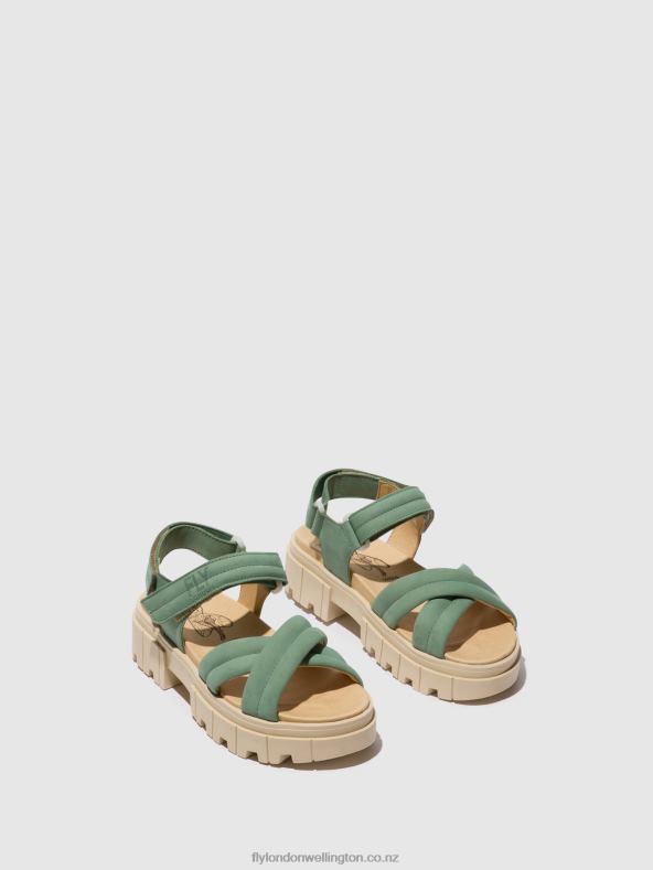 Women Fly London JADE GREEN Sling-Back Sandals JADA854 0B6X4546