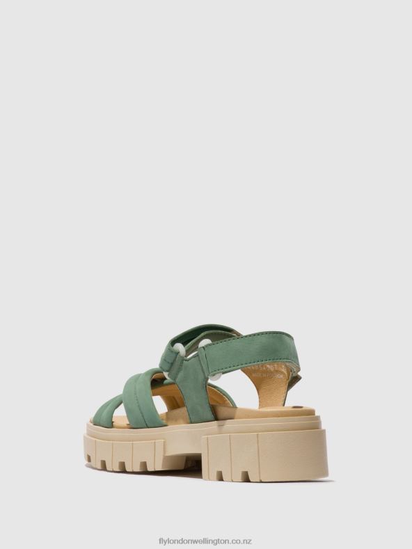 Women Fly London JADE GREEN Sling-Back Sandals JADA854 0B6X4546