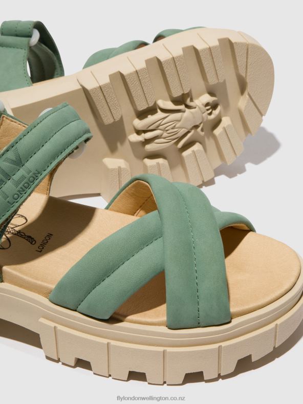 Women Fly London JADE GREEN Sling-Back Sandals JADA854 0B6X4546