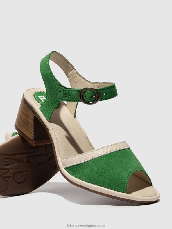 Women Fly London LIGHT GREEN/OFFWHITE Ankle Strap Sandals LEAR374 0B6X4569