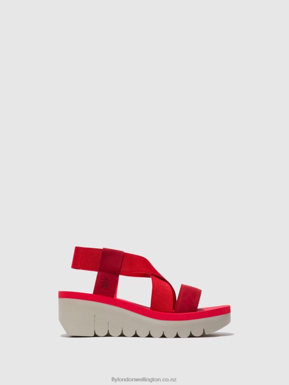 Women Fly London LIPSTICK RED (RED) Sling-Back Sandals YABI922 0B6X4447