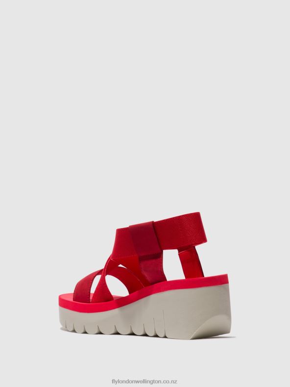 Women Fly London LIPSTICK RED (RED) Sling-Back Sandals YABI922 0B6X4447