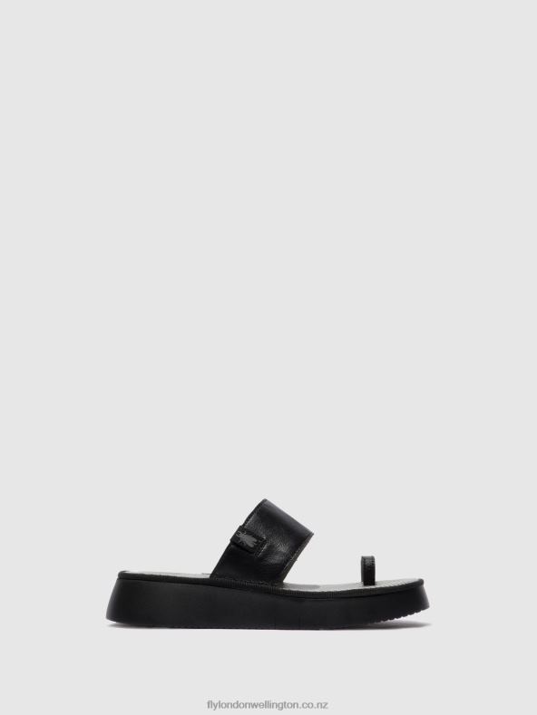 Women Fly London MOUSSE BLACK Strappy Sandals CHEV316 0B6X4607