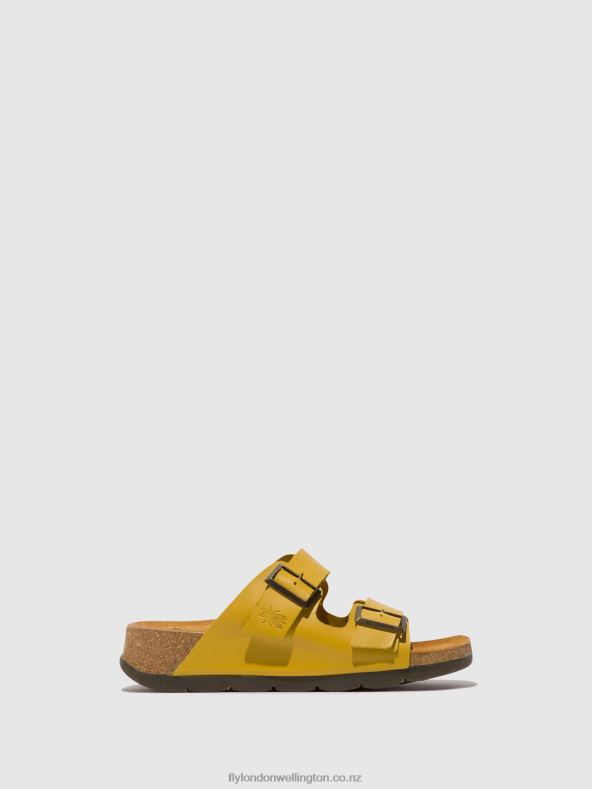 Women Fly London MUSTARD Buckle Sandals CAJA721 0B6X4501