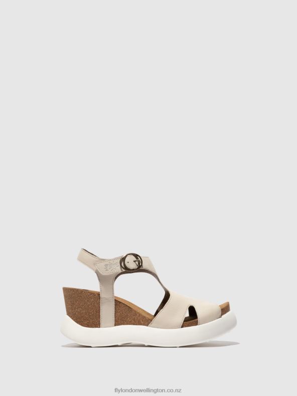 Women Fly London OFFWHITE Buckle Sandals GOVA962 0B6X4494