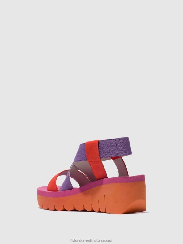 Women Fly London ORANGE (VIOLA) Sling-Back Sandals YABI922 0B6X4442