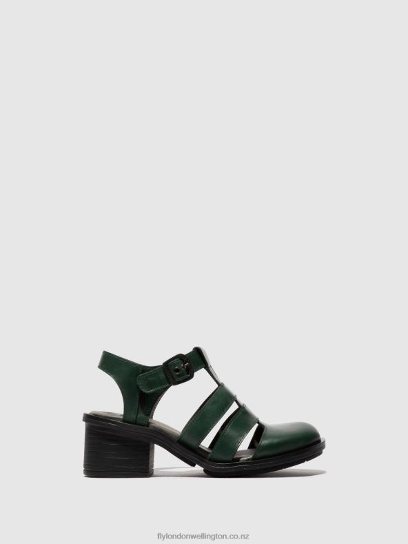 Women Fly London PETROL T-Strap Sandals CAHY195 0B6X4417