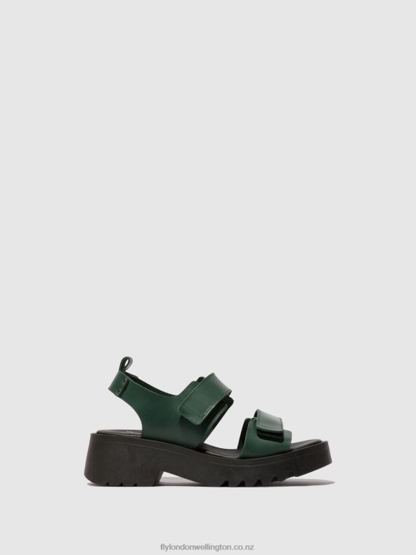 Women Fly London PETROL Velcro Sandals MEKA857 0B6X4392