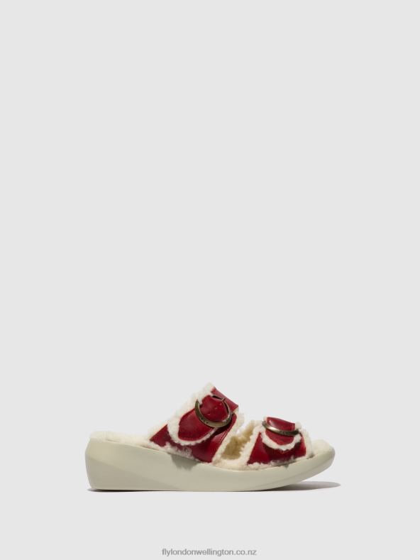 Women Fly London RED Slip-on Sandals BUGA902 0B6X4516