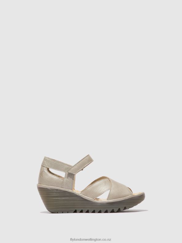 Women Fly London SILVER Ankle Strap Sandals YENT365 0B6X4565