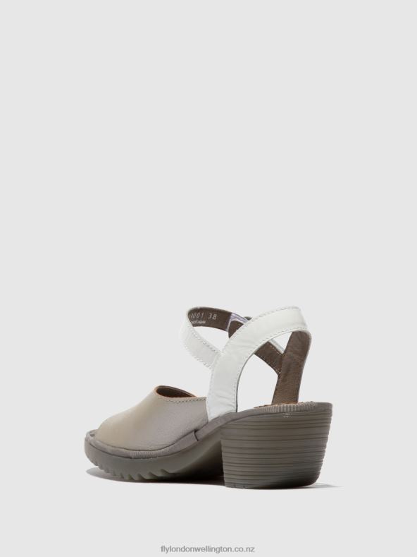 Women Fly London SILVER/ OFFWHITE Sling-Back Sandals WELY439 0B6X4444