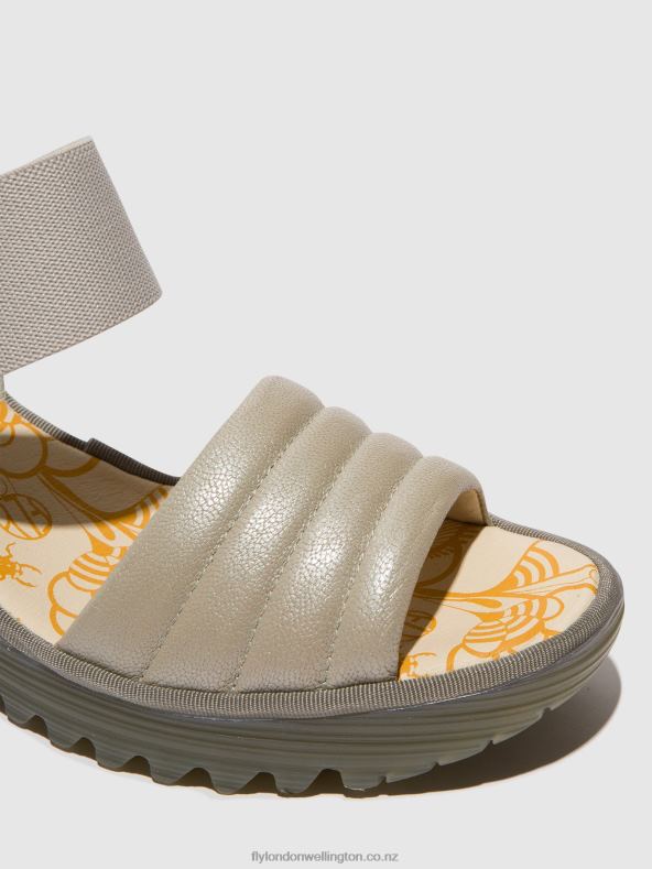 Women Fly London SILVER/OFFWHITE Sling-Back Sandals YIKO414 0B6X4435