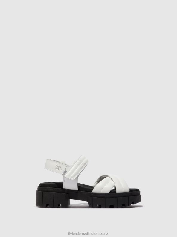 Women Fly London WHITE Sling-Back Sandals JADA854 0B6X4547