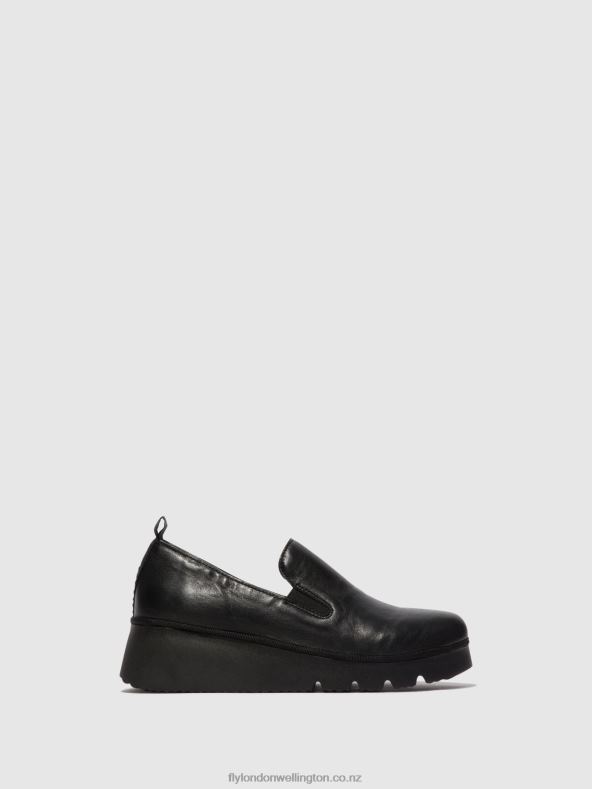 Women Fly London BLACK Slip-on Shoes PECE406 0B6X4664