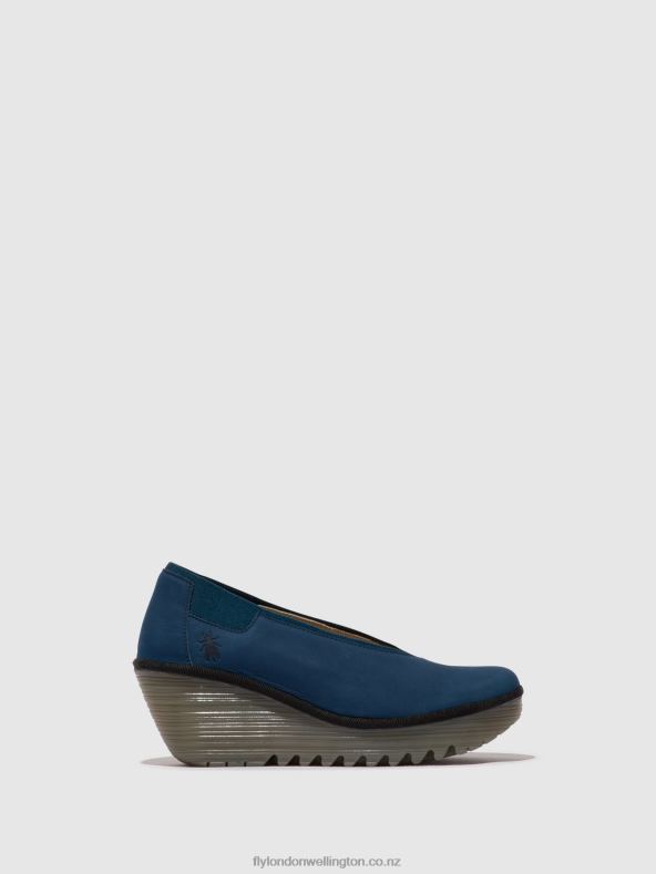 Women Fly London BLUE Slip-on Shoes YOZA438 0B6X4631