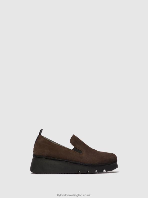 Women Fly London DK. TAUPE Slip-on Shoes PECE406 0B6X4667