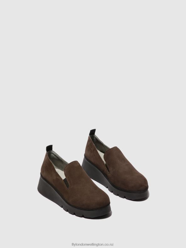 Women Fly London DK. TAUPE Slip-on Shoes PECE406 0B6X4667