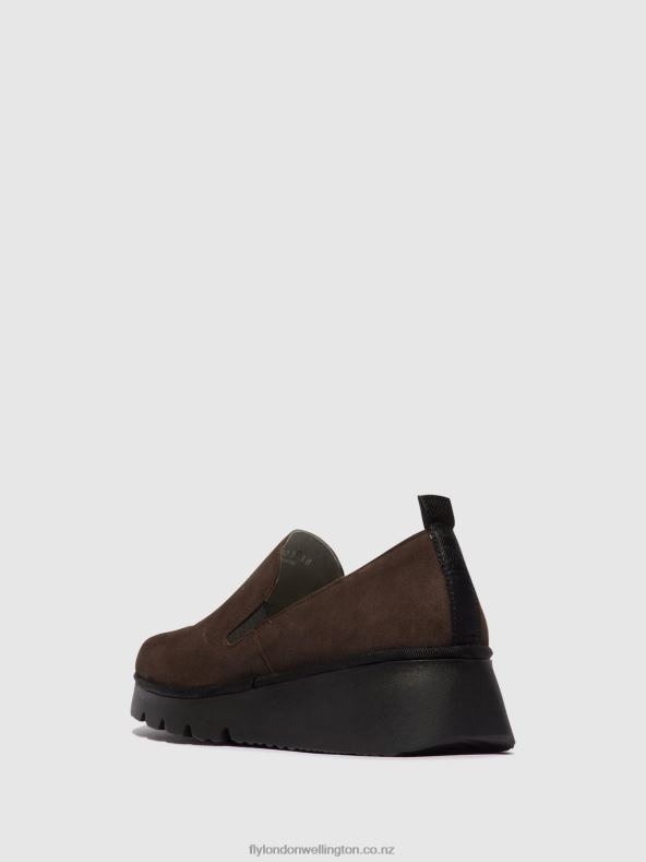 Women Fly London DK. TAUPE Slip-on Shoes PECE406 0B6X4667
