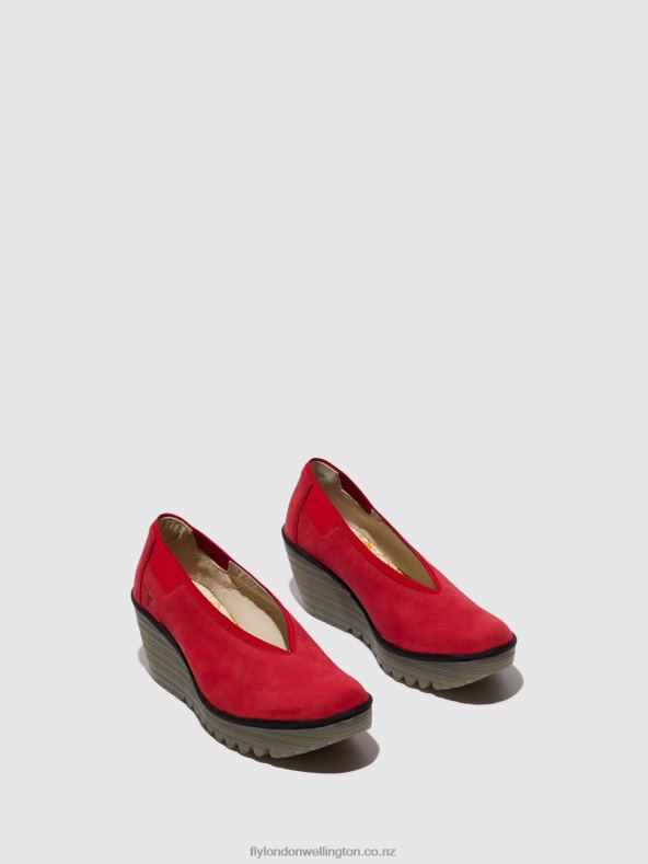 Women Fly London LIPSTICK RED Slip-on Shoes YOZA438 0B6X4625