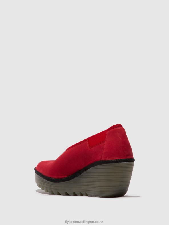 Women Fly London LIPSTICK RED Slip-on Shoes YOZA438 0B6X4625