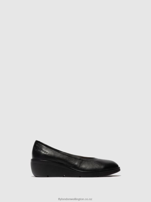 Women Fly London MOUSSE BLACK Slip-on Shoes NUMA570 0B6X4618