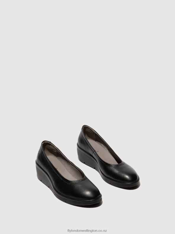 Women Fly London MOUSSE BLACK Slip-on Shoes NUMA570 0B6X4618