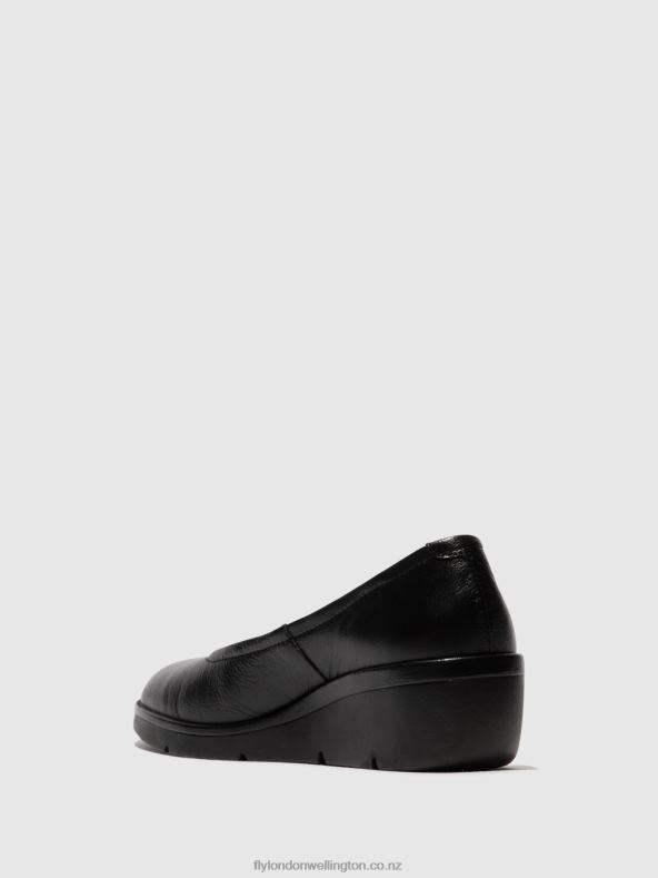 Women Fly London MOUSSE BLACK Slip-on Shoes NUMA570 0B6X4618