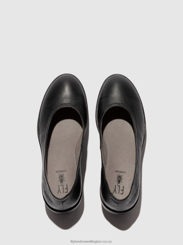 Women Fly London MOUSSE BLACK Slip-on Shoes NUMA570 0B6X4618