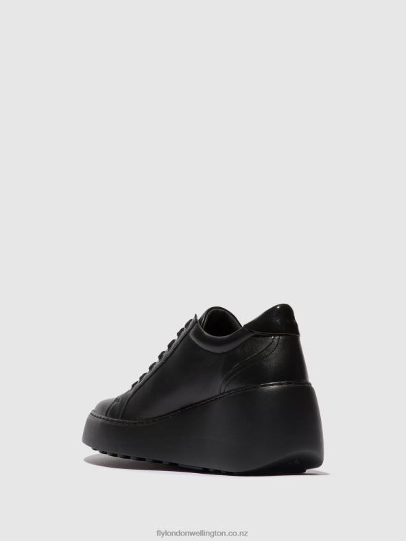 Women Fly London BLACK (BLACK SOLE) Lace-up Trainers DILE450 0B6X4737