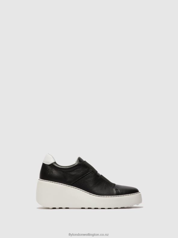 Women Fly London BLACK Elasticated Trainers DITO581 0B6X4730