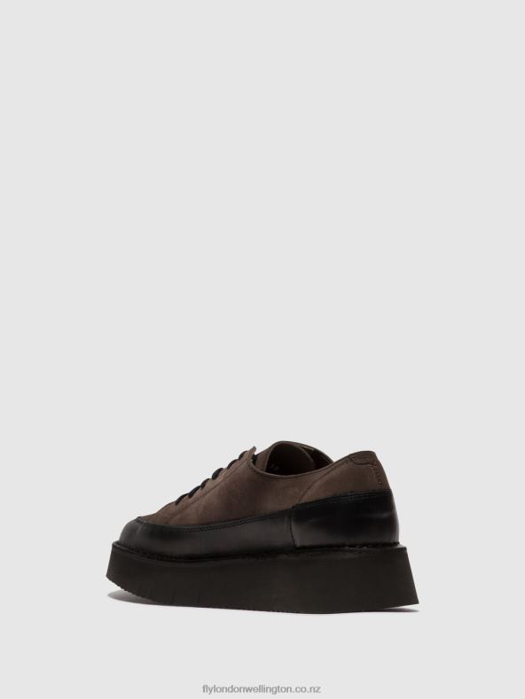 Women Fly London BLACK/GREY Lace-up Trainers CUDA099 0B6X4724