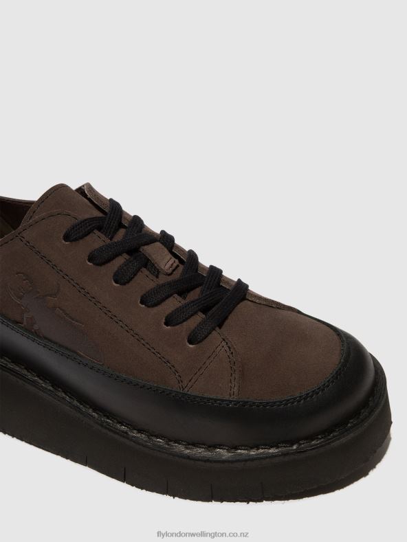 Women Fly London BLACK/GREY Lace-up Trainers CUDA099 0B6X4724
