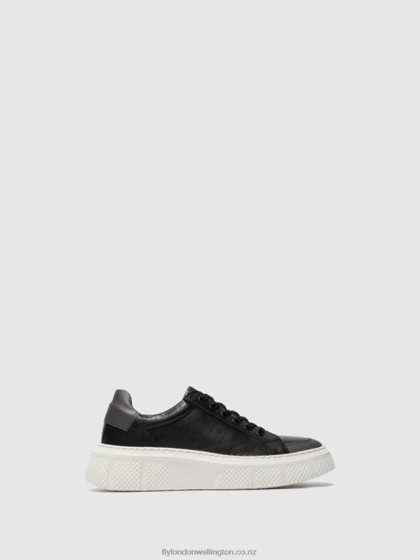 Women Fly London BLACK Lace-up Trainers EMMY510 0B6X4760