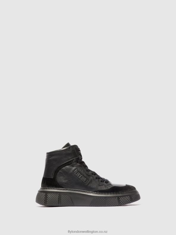 Women Fly London BLACK Lace-up Trainers EPPE531 0B6X4736