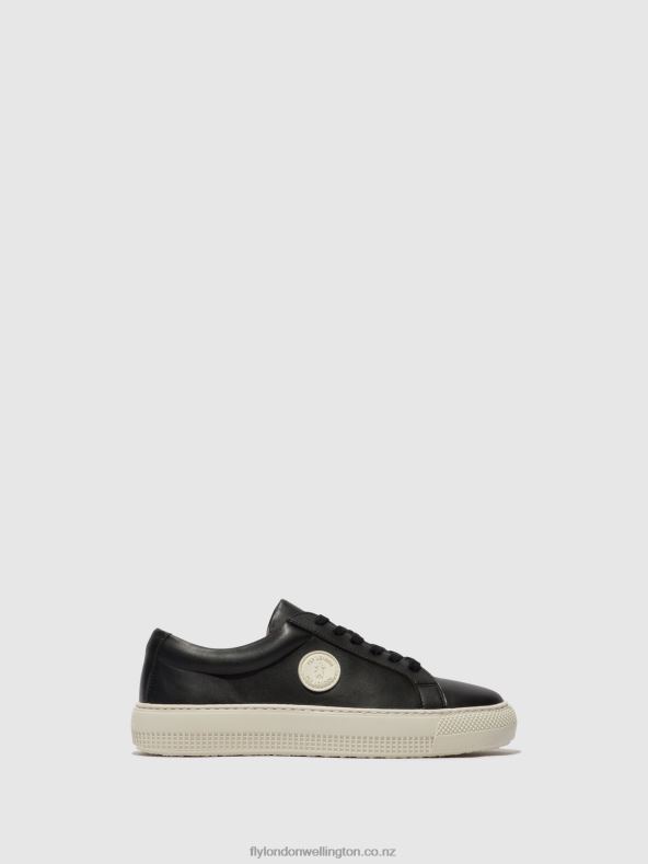 Women Fly London BLACK Lace-up Trainers TAFA587 0B6X4714