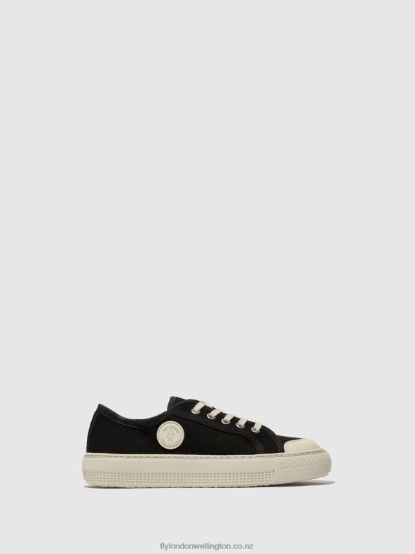 Women Fly London BLACK Lace-up Trainers TERE557 0B6X4742